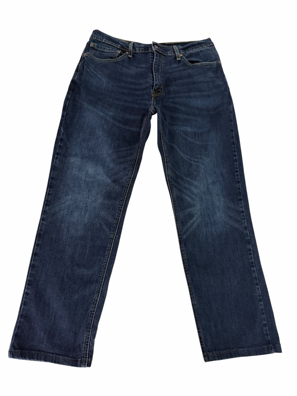 LEVI'S Dark Blue 541 Athletic Taper Stretch Jeans Distressed 36